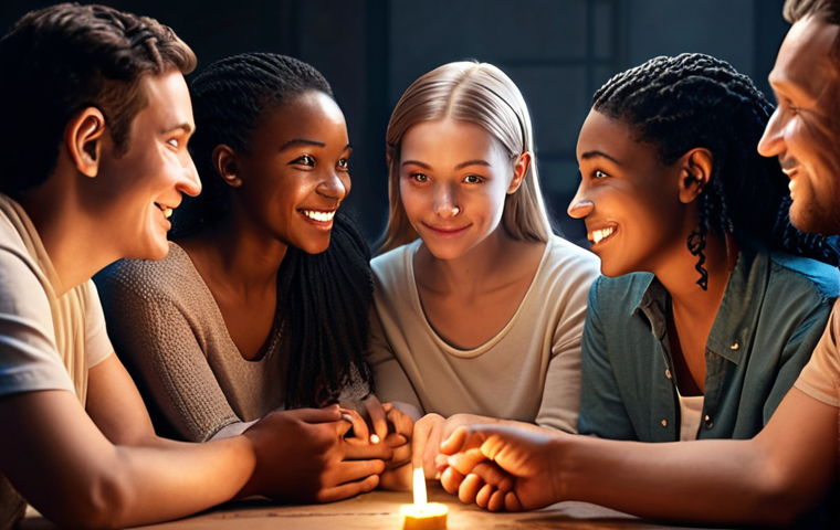 **A diverse group of people connecting emotionally with a brand through a heartwarming story. Soft, inviting lighting, emphasizing genuine human connection.** (This visualizes the "storytelling power" aspect.)