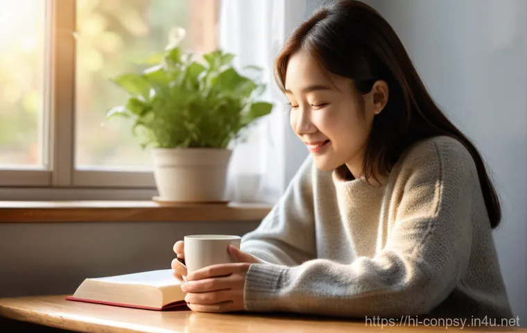 가격과 감정의 관계 - **Prompt:** A young woman (20s, East Asian appearance) is sitting comfortably in a brightly lit, coz...